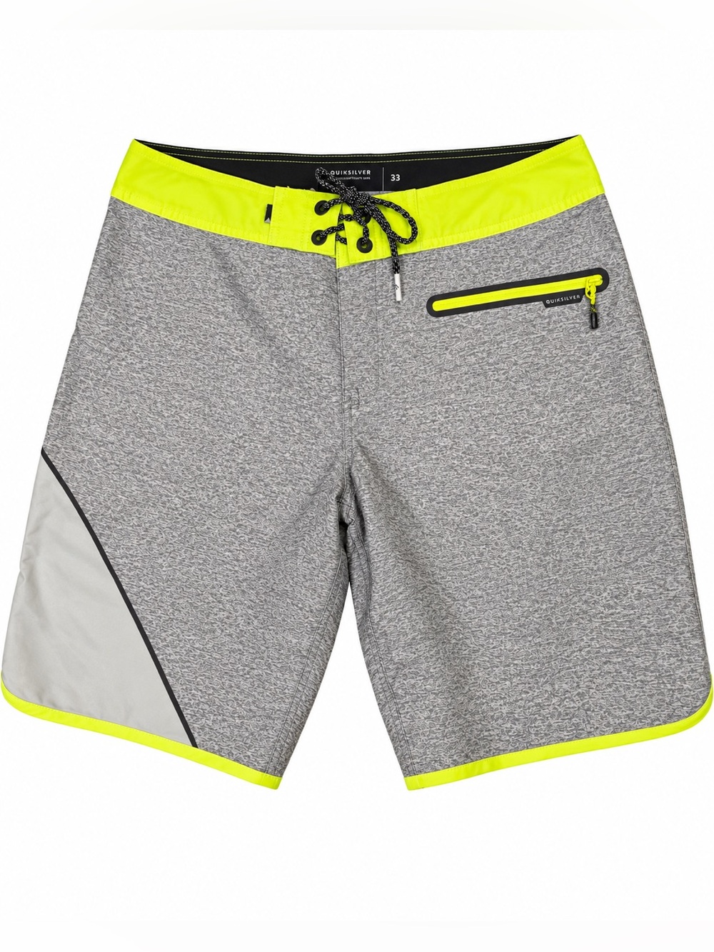Quiksilver Men’s Gray & Neon Yellow Boardshortrs - size 33